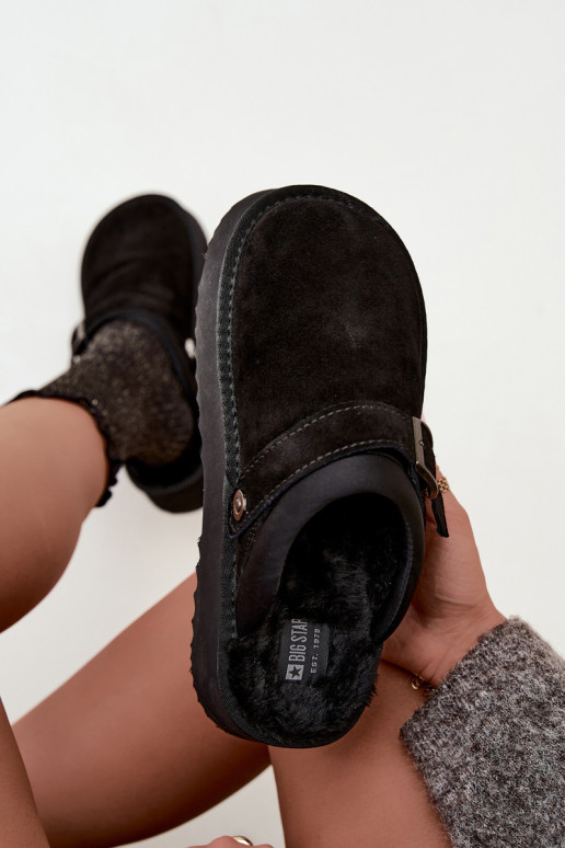 Botas de nieve de ante sintético negras con plataforma y hebillas Big Star UU274698