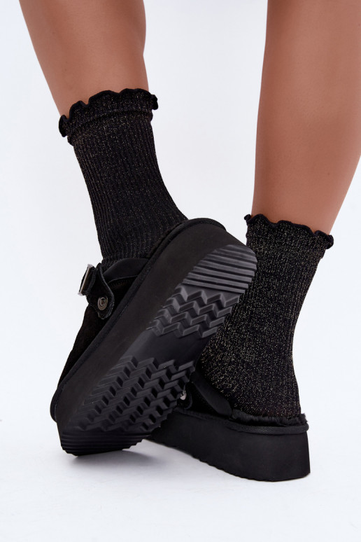 Botas de nieve de ante sintético negras con plataforma y hebillas Big Star UU274698