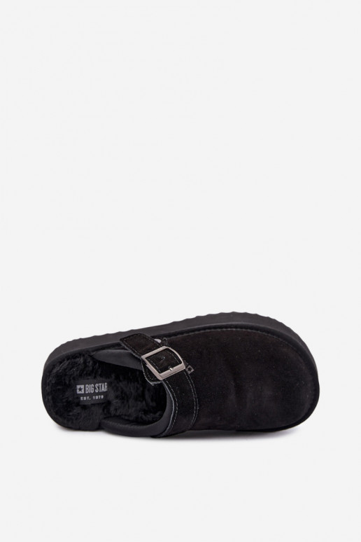 Botas de nieve de ante sintético negras con plataforma y hebillas Big Star UU274698