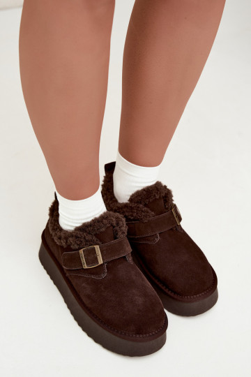 Botas de nieve de ante sintético con plataforma Big Star UU274319 CzekoladoĮe