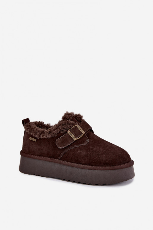 Botas de nieve de ante sintético con plataforma Big Star UU274319 CzekoladoĮe