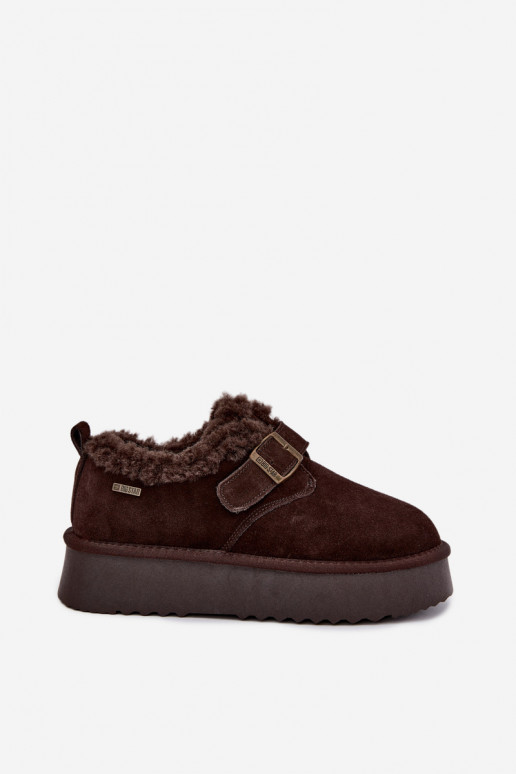Botas de nieve de ante sintético con plataforma Big Star UU274319 CzekoladoĮe