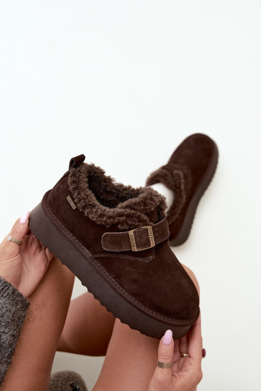 Botas de nieve de ante sintético con plataforma Big Star UU274319 CzekoladoĮe