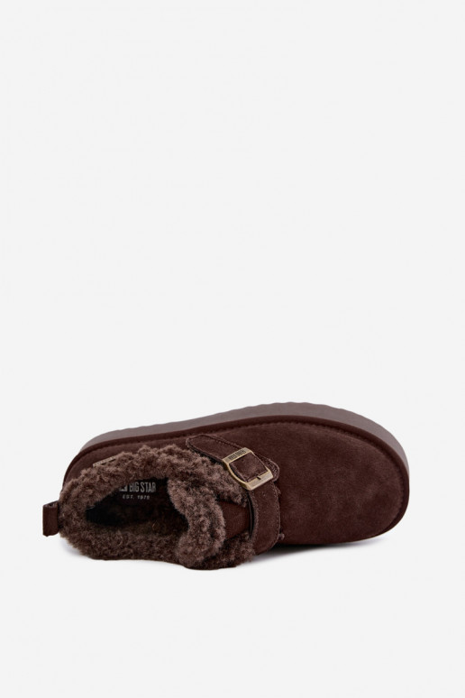 Botas de nieve de ante sintético con plataforma Big Star UU274319 CzekoladoĮe