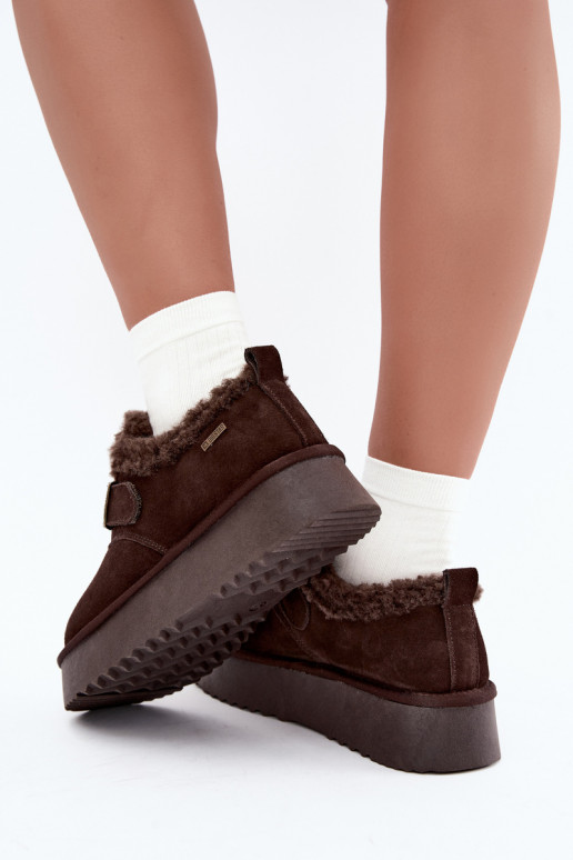 Botas de nieve de ante sintético con plataforma Big Star UU274319 CzekoladoĮe