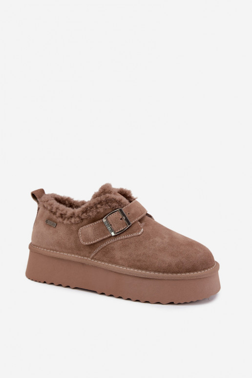Botas de nieve de ante sintético color arena con plataforma Big Star UU274318