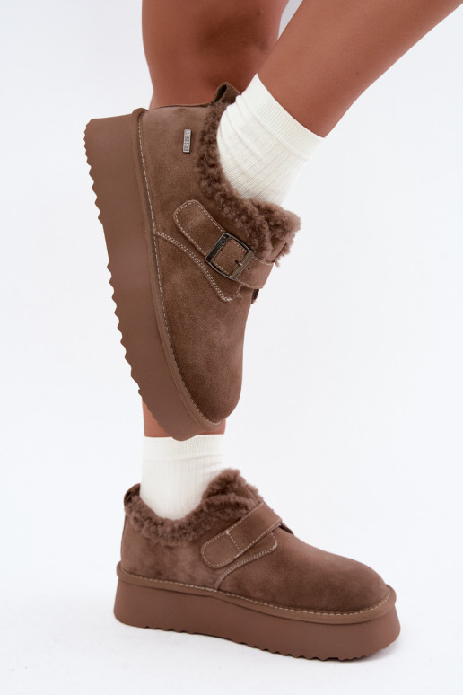 Botas de nieve de ante sintético color arena con plataforma Big Star UU274318