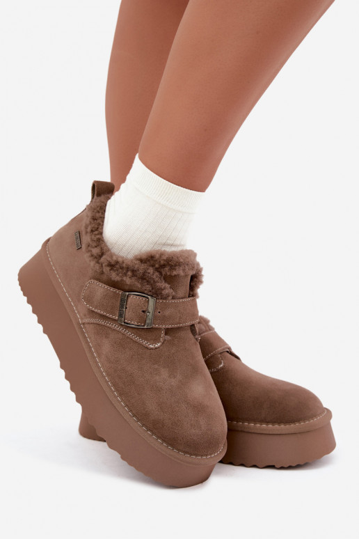 Botas de nieve de ante sintético color arena con plataforma Big Star UU274318