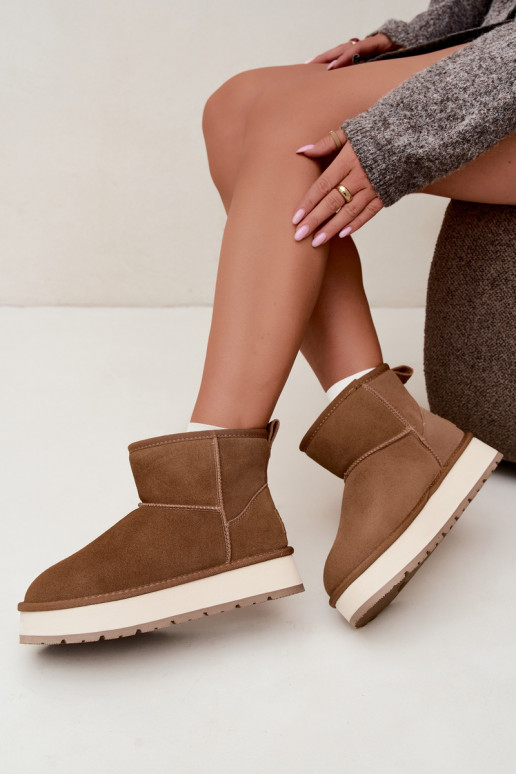 Botas de nieve de ante sintético marrón con piel en el interior Big Star UU274692