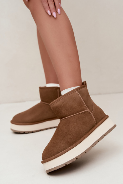 Botas de nieve de ante sintético marrón con piel en el interior Big Star UU274692