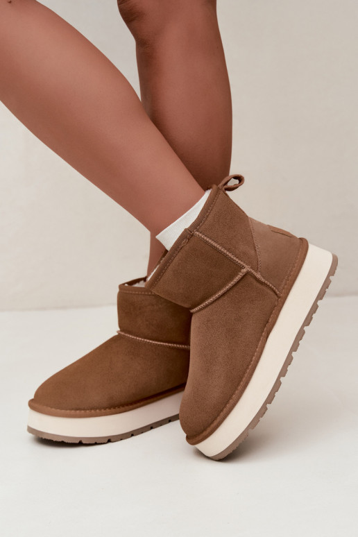 Botas de nieve de ante sintético marrón con piel en el interior Big Star UU274692