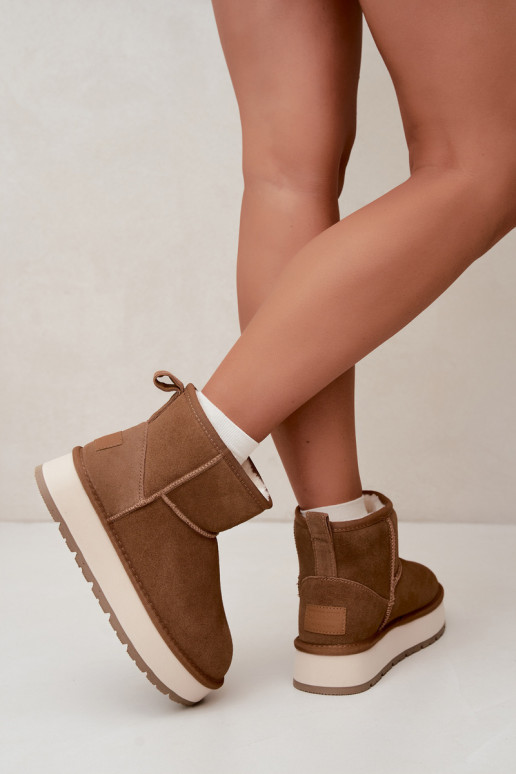 Botas de nieve de ante sintético marrón con piel en el interior Big Star UU274692