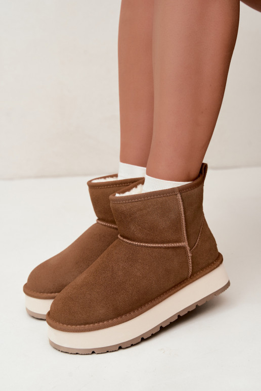 Botas de nieve de ante sintético marrón con piel en el interior Big Star UU274692