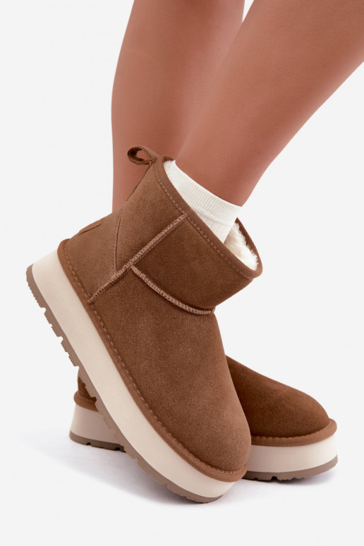 Botas de nieve de ante sintético marrón con piel en el interior Big Star UU274692