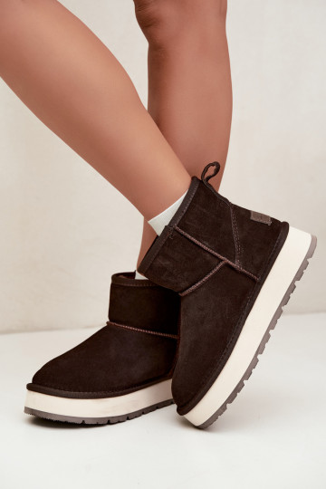 Botas de nieve de ante sintético con piel en el interior Big Star UU274693 CzekoladoĮe