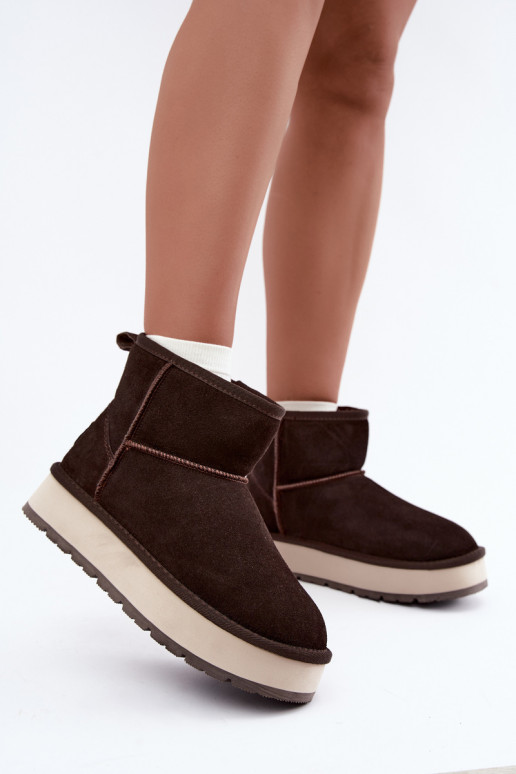 Botas de nieve de ante sintético con piel en el interior Big Star UU274693 CzekoladoĮe