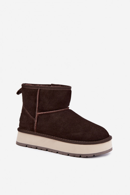 Botas de nieve de ante sintético con piel en el interior Big Star UU274693 CzekoladoĮe