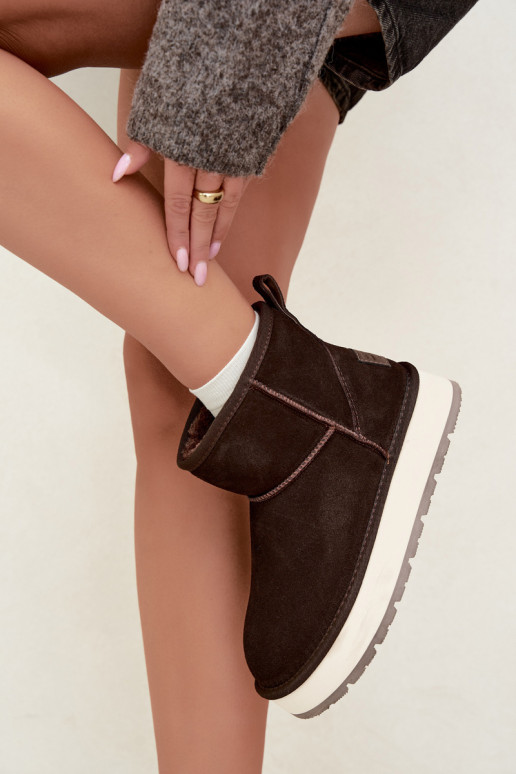 Botas de nieve de ante sintético con piel en el interior Big Star UU274693 CzekoladoĮe