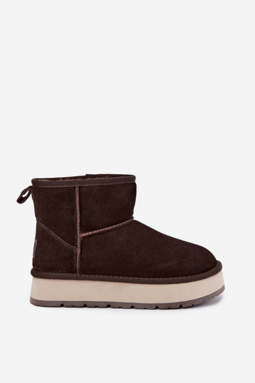 Botas de nieve de ante sintético con piel en el interior Big Star UU274693 CzekoladoĮe