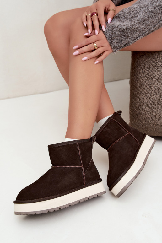 Botas de nieve de ante sintético con piel en el interior Big Star UU274693 CzekoladoĮe