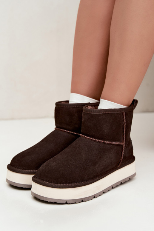 Botas de nieve de ante sintético con piel en el interior Big Star UU274693 CzekoladoĮe