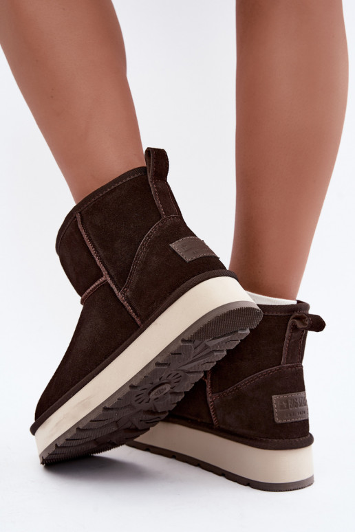 Botas de nieve de ante sintético con piel en el interior Big Star UU274693 CzekoladoĮe