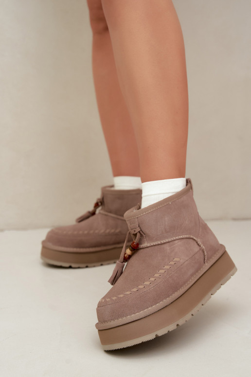 Botas de nieve de ante sintético color arena Big Star UU274679