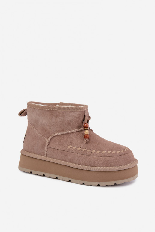 Botas de nieve de ante sintético color arena Big Star UU274679