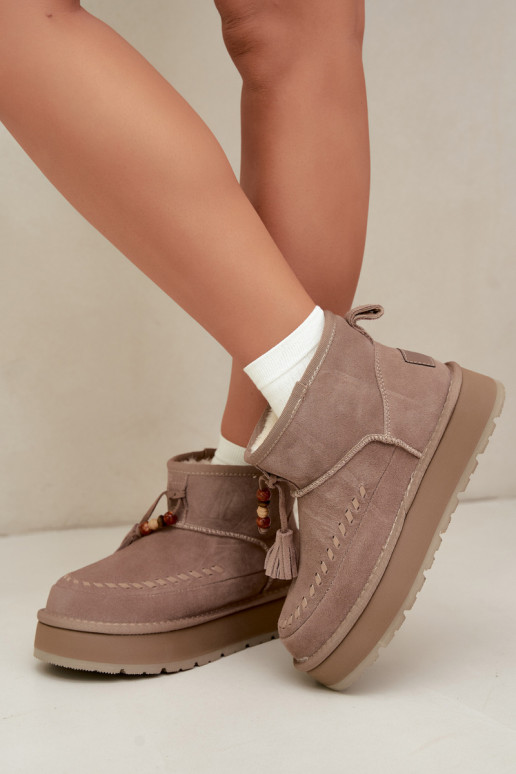 Botas de nieve de ante sintético color arena Big Star UU274679