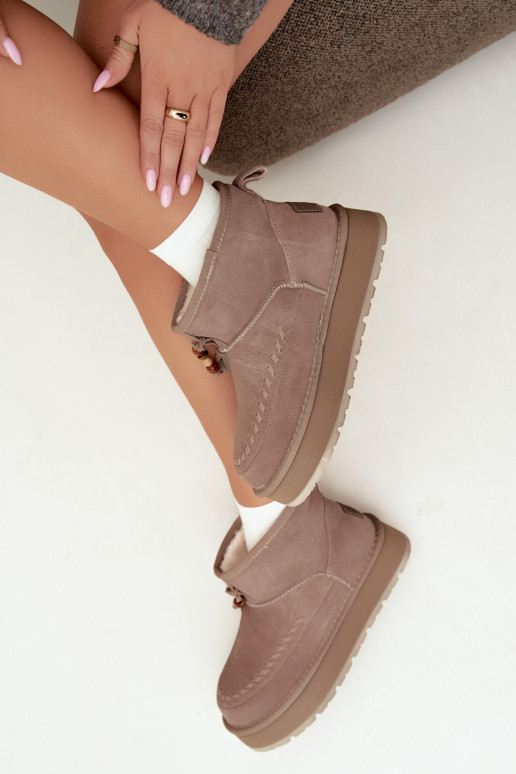 Botas de nieve de ante sintético color arena Big Star UU274679