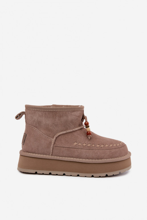 Botas de nieve de ante sintético color arena Big Star UU274679