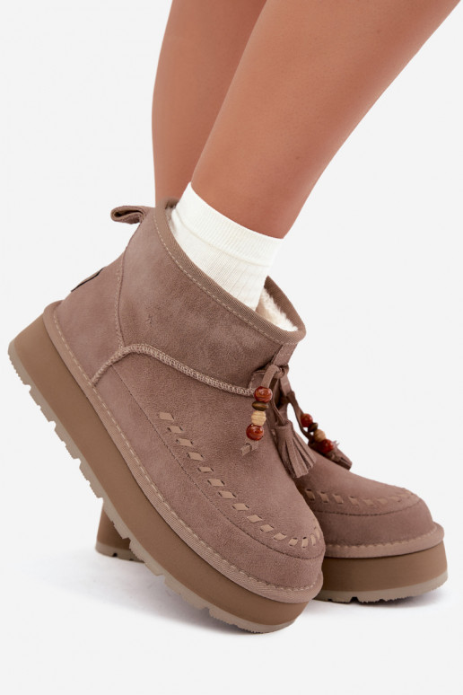 Botas de nieve de ante sintético color arena Big Star UU274679