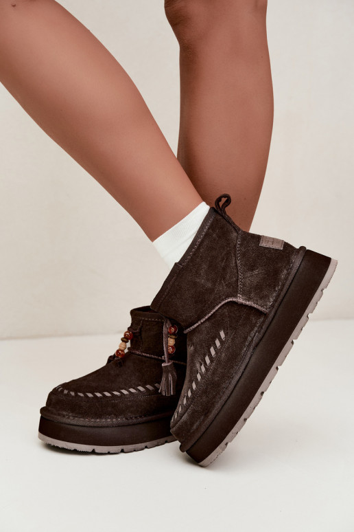 Botas de nieve de ante sintético Big Star UU274678 color chocolate
