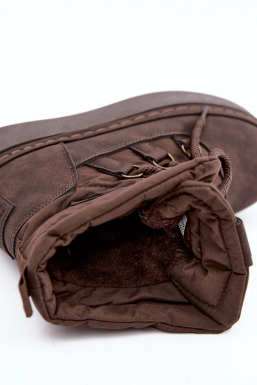 Botas de invierno con cordones y plataforma Big Star UU274191 color chocolate