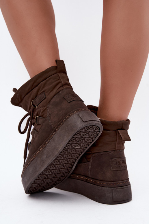 Botas de invierno con cordones y plataforma Big Star UU274191 color chocolate