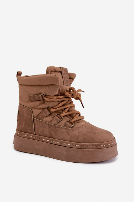 Botas de invierno con cordones y plataforma Big Star UU274190 color marrón