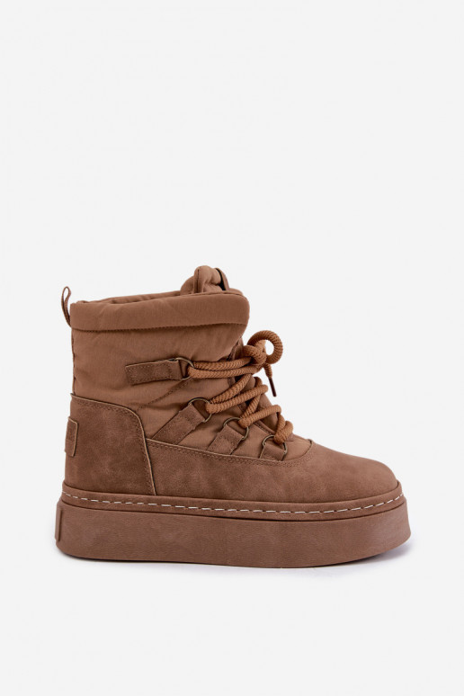Botas de invierno con cordones y plataforma Big Star UU274190 color marrón