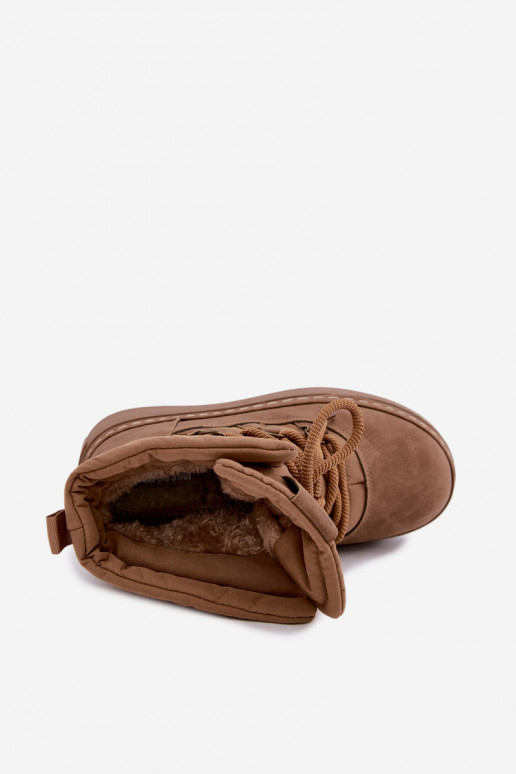 Botas de invierno con cordones y plataforma Big Star UU274190 color marrón