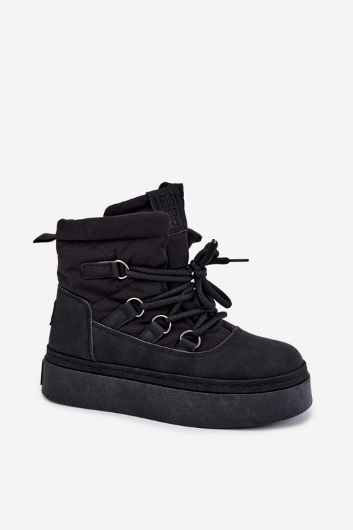 Botas de invierno con cordones y plataforma Big Star UU274189 color negro