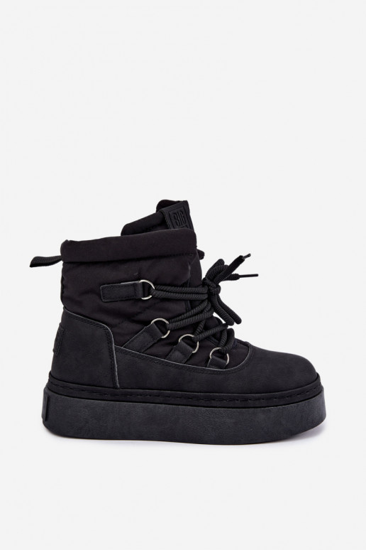 Botas de invierno con cordones y plataforma Big Star UU274189 color negro