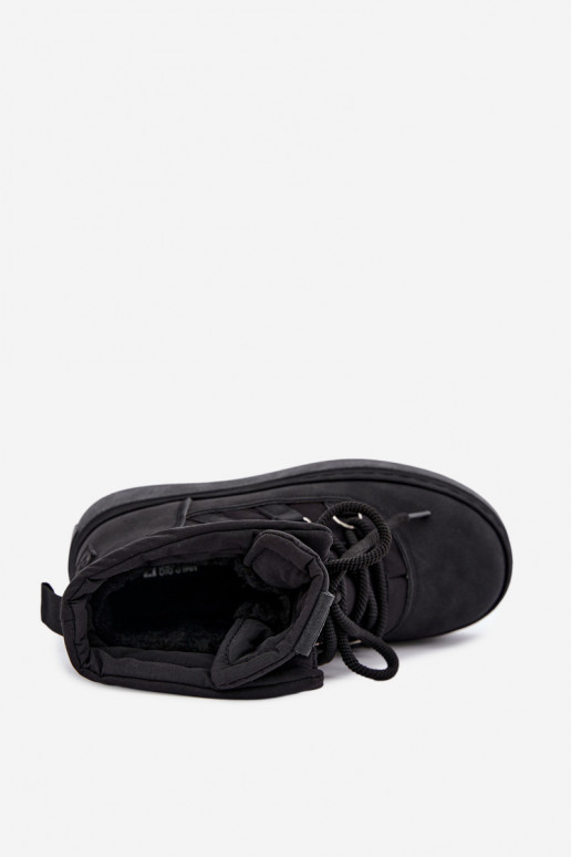 Botas de invierno con cordones y plataforma Big Star UU274189 color negro