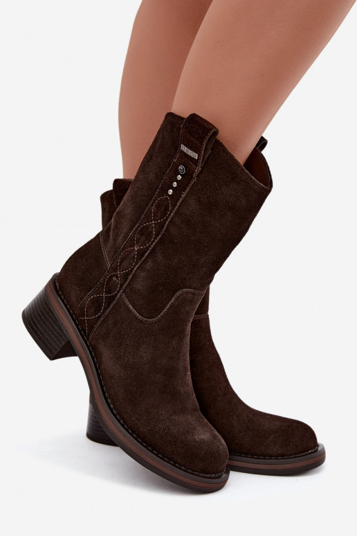Botines aislados de ante sintético Big Star UU274607 color chocolate