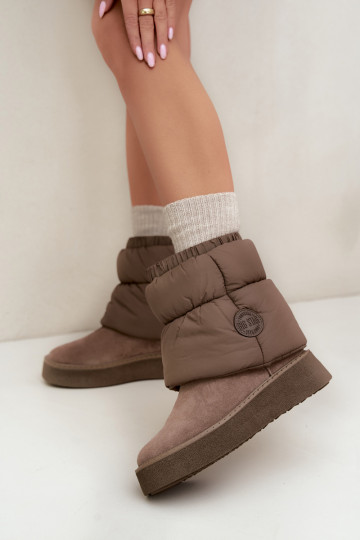 Botas de nieve de ante sintético con plataforma Big Star UU274732 color arena 2