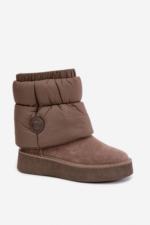 Botas de nieve de ante sintético con plataforma Big Star UU274732 color arena
