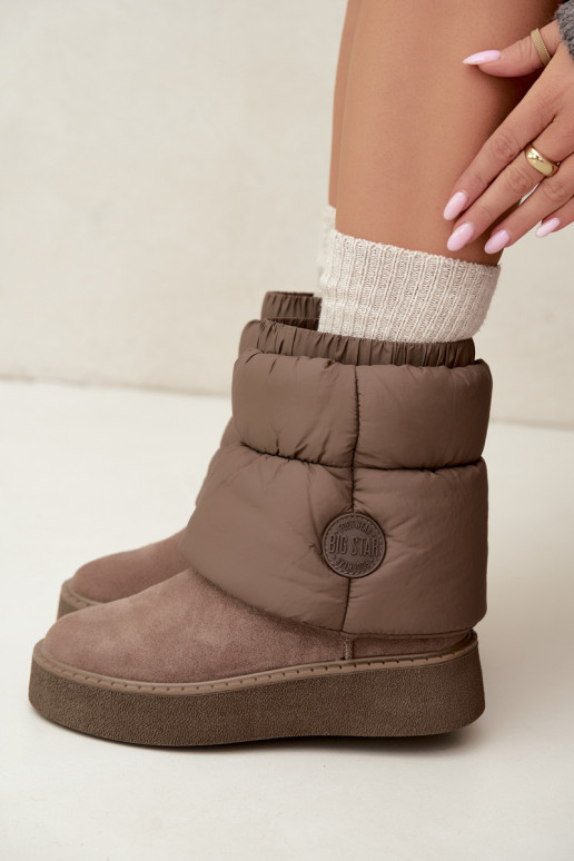 Botas de nieve de ante sintético con plataforma Big Star UU274732 color arena
