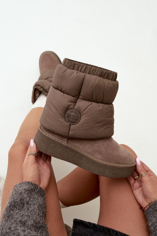 Botas de nieve de ante sintético con plataforma Big Star UU274732 color arena