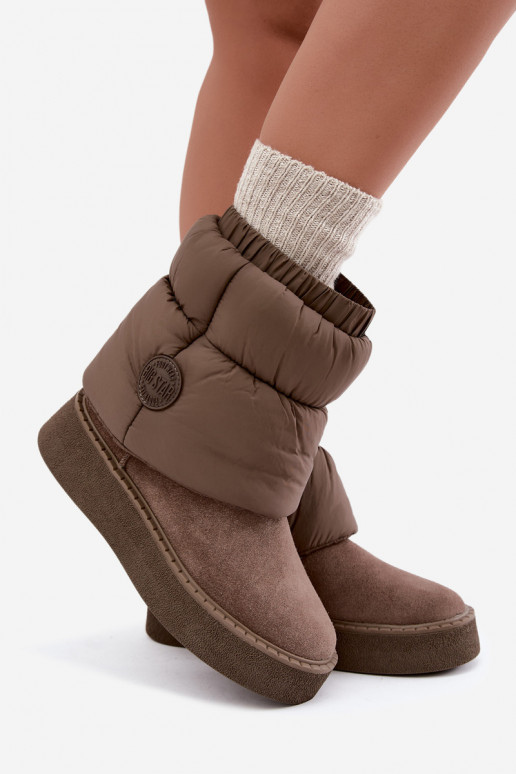 Botas de nieve de ante sintético con plataforma Big Star UU274732 color arena