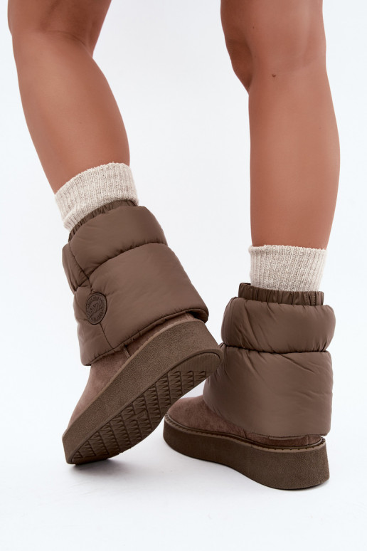 Botas de nieve de ante sintético con plataforma Big Star UU274732 color arena
