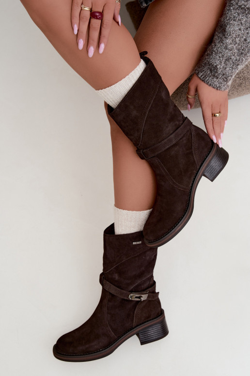 Botines aislados para mujer Big Star UU274609 color chocolate