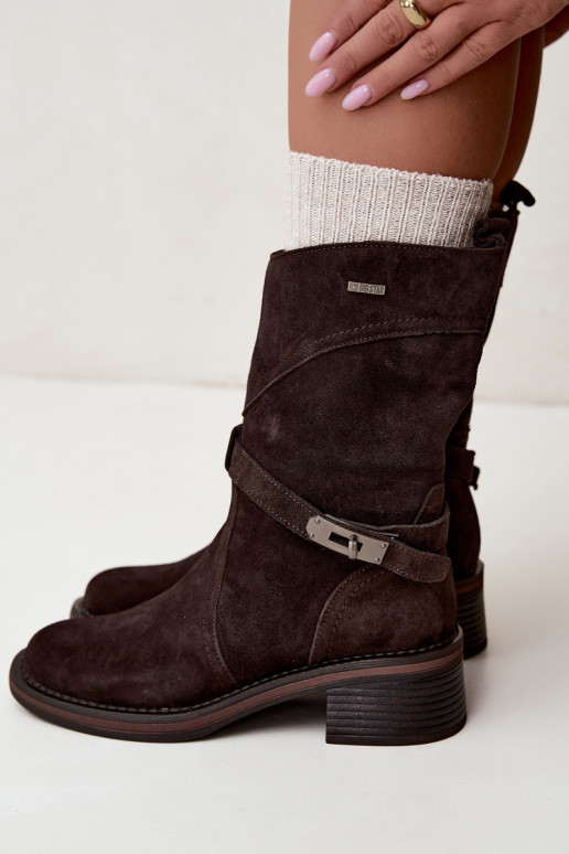 Botines aislados para mujer Big Star UU274609 color chocolate